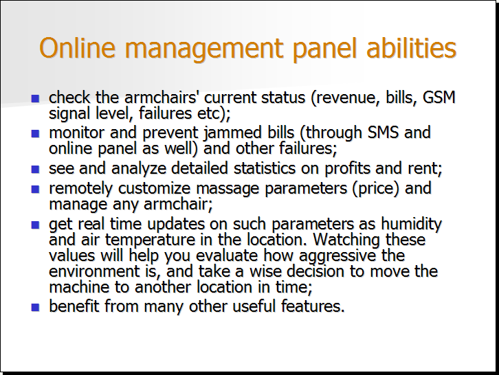 Online management panel abilities